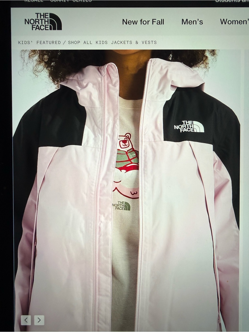 The North Face Kids Pink and Black Shell Jacket